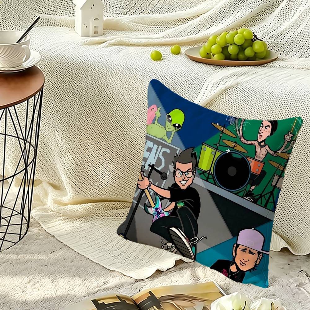 b-Blink-182 B-Band Pillow Case Sofa Living Room for Bedroom Headboard Backrest Cushion Square Nap Time