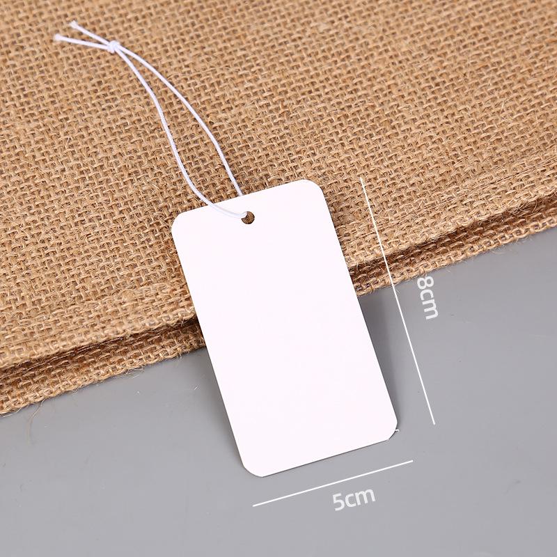 In-Stock Blank Cardboard Jewelry Tags with Elastic Rope for Clothing Accessories