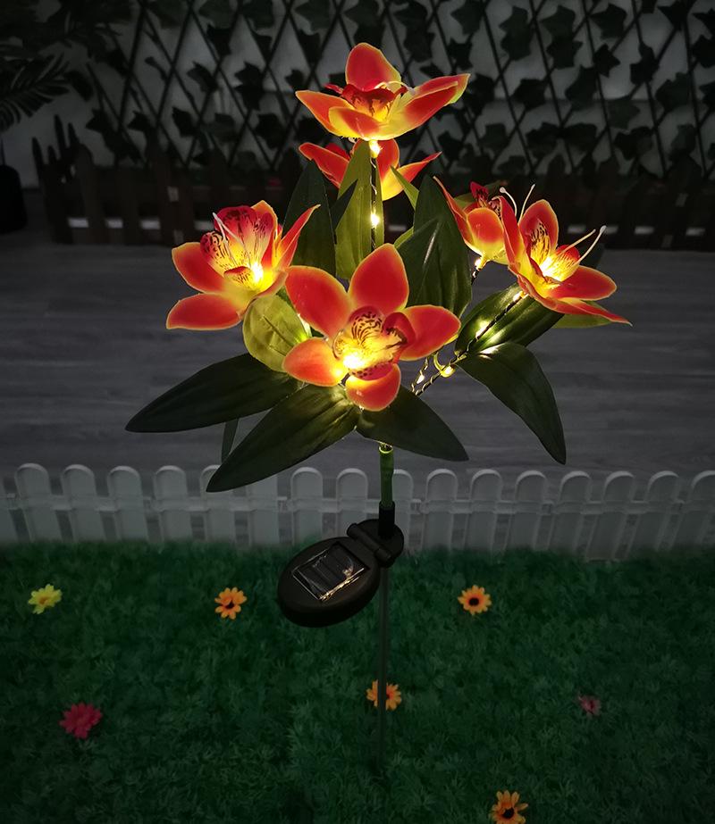 Popular Solar Orchid Lawn Light: LED Decorative Festival Garden Lamp for Patio, Courtyard, Park