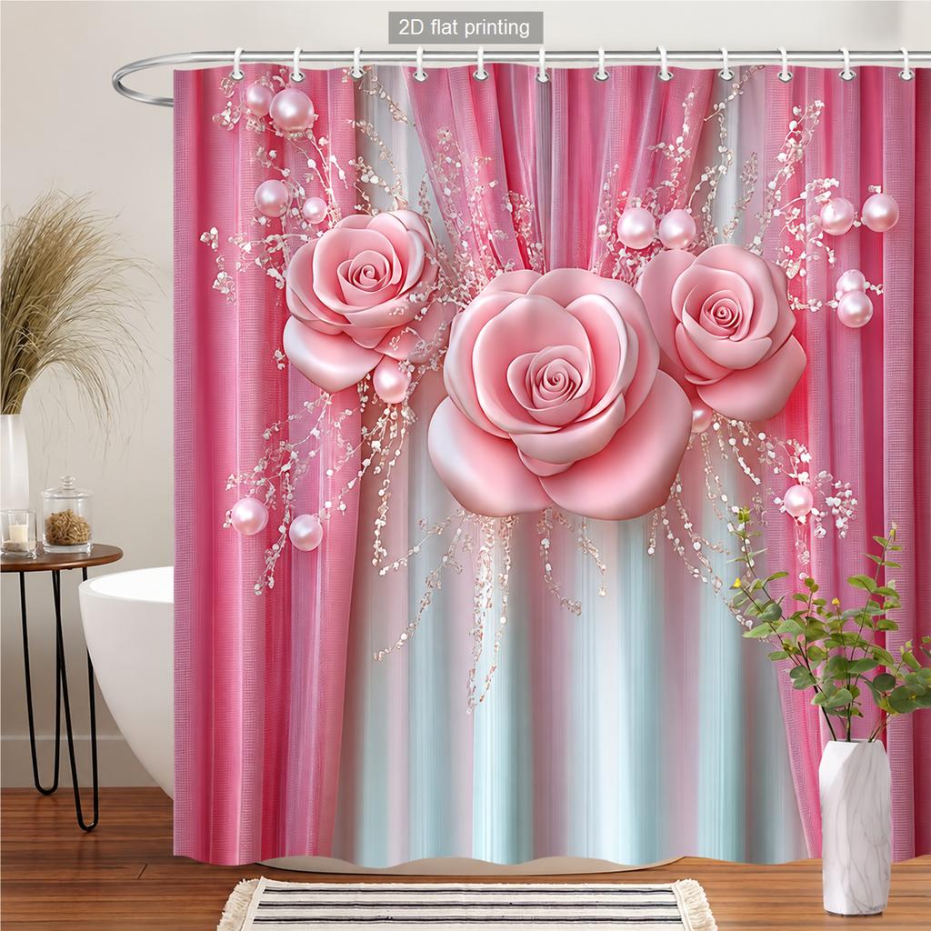 Winter Forest Floral Abstract Print Polyester Shower Curtain Bathroom Decor Bathtub Curtain with Hooks Multiple Designs