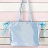 Seraphim Satin Ita Bag with Side Ribbons, Transparent, Clear, Show-Off Bag for Otaku Activities, ITABAG, Sax, Light Blue, and Blue [Parallel Import]