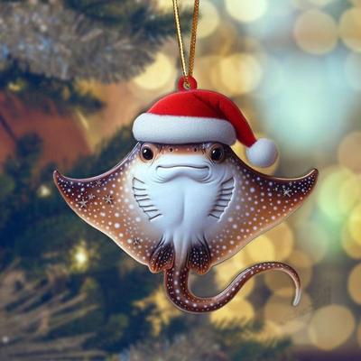 2D Christmas Squirrel Pendant Cartoon Decorative Christmas Tree Pendant Xmas Dolphin Pendant Hedgehog/Sheep