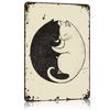 Yin Yang Cats Metal Poster Tin Sign Wall Art Vintage Decoration Living Room Customizable Metal Signs for Home Decoration Decor