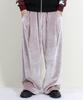Deumakeu Velvet Laminated Single-Pleat Real Wide Pants Beige