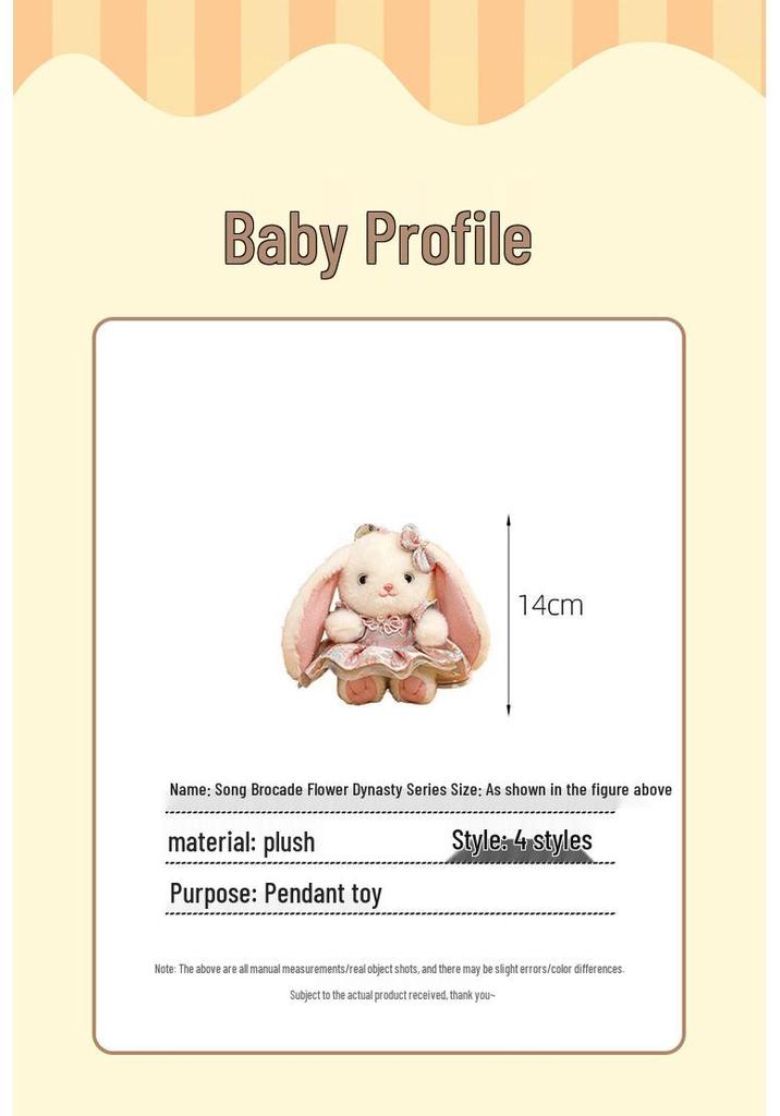 Floral Skirt Rabbit Plush Keychain Doll Ornament