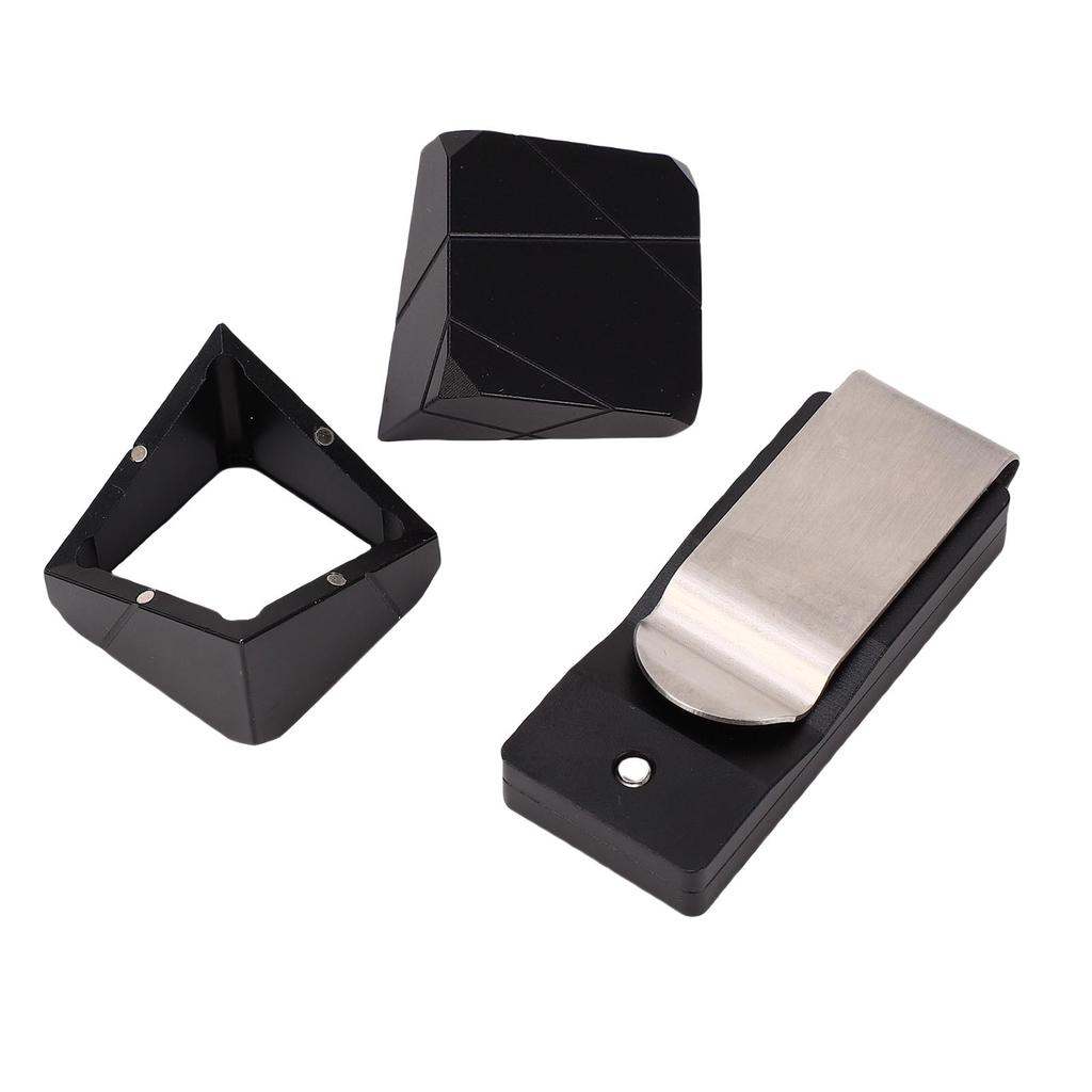 Pool Chalk Holder Billiard Chalk Case Portable Billiard Cue Chalk Box with Belt Clamp 6063 Aluminum Alloy Black