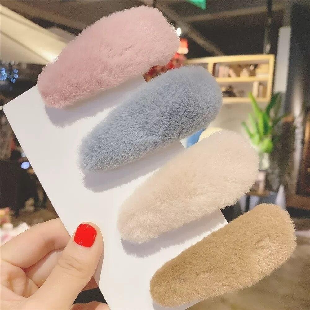 Adorable Versatile Waterdrop Hair Clips Fluffy Solid Color Bangs Clip Moving Clip Women Hair Accessories