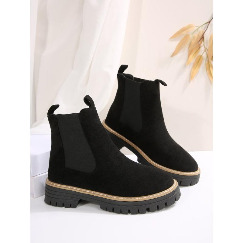 Neue Damen-Herbst-Chelsea-Ankle Boots im britischen Stil aus Wildleder, modische, vielseitige kurze Lederstiefel