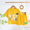 SpongeBobs T-shirt Shorts Set Kids Cute Letter A-Z Tees Pants Children Summer Outdoor Sports Short Sleeve Trousers Boy Girl Gift