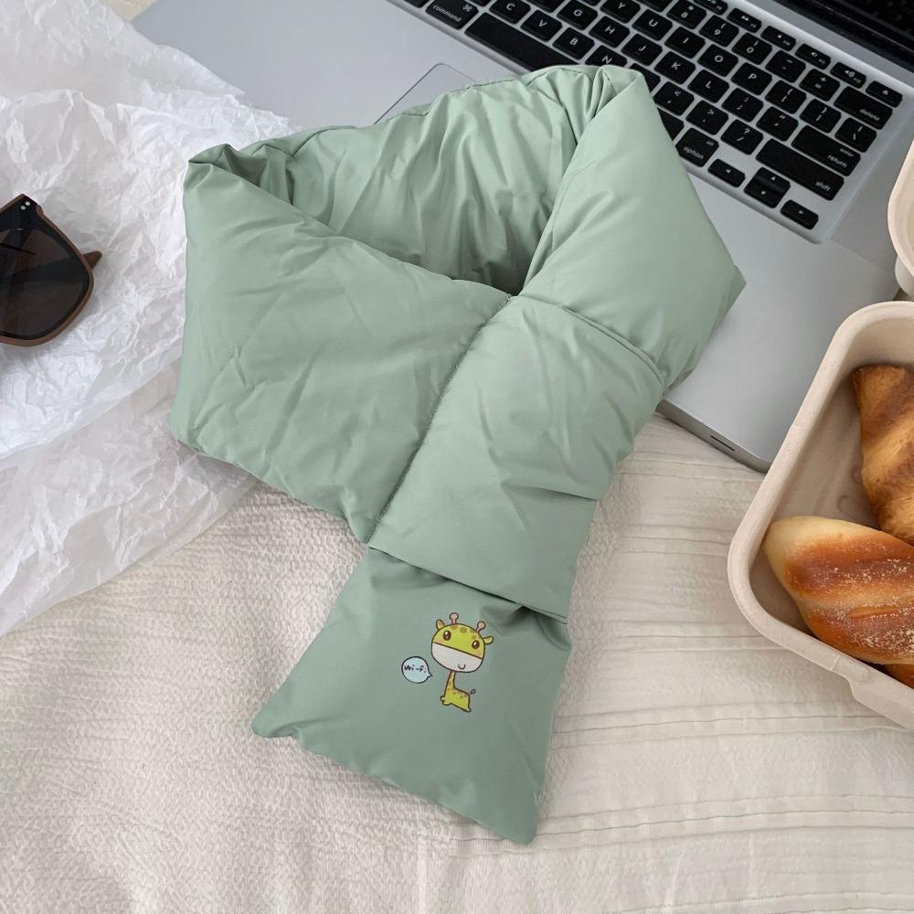 Windproof Down Cotton Scarf Solid Color Thermal Warm Scarf Fashion Winter Cross Scarf  Outdoor