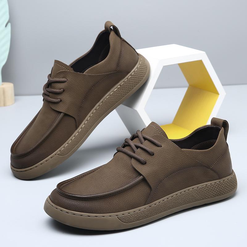 Stylish Trendy Men Casual Shoes Comfortable Leather Mens Sneakers Outdoor Simple Man Walking Shoes Versatile Skateboard Footwear