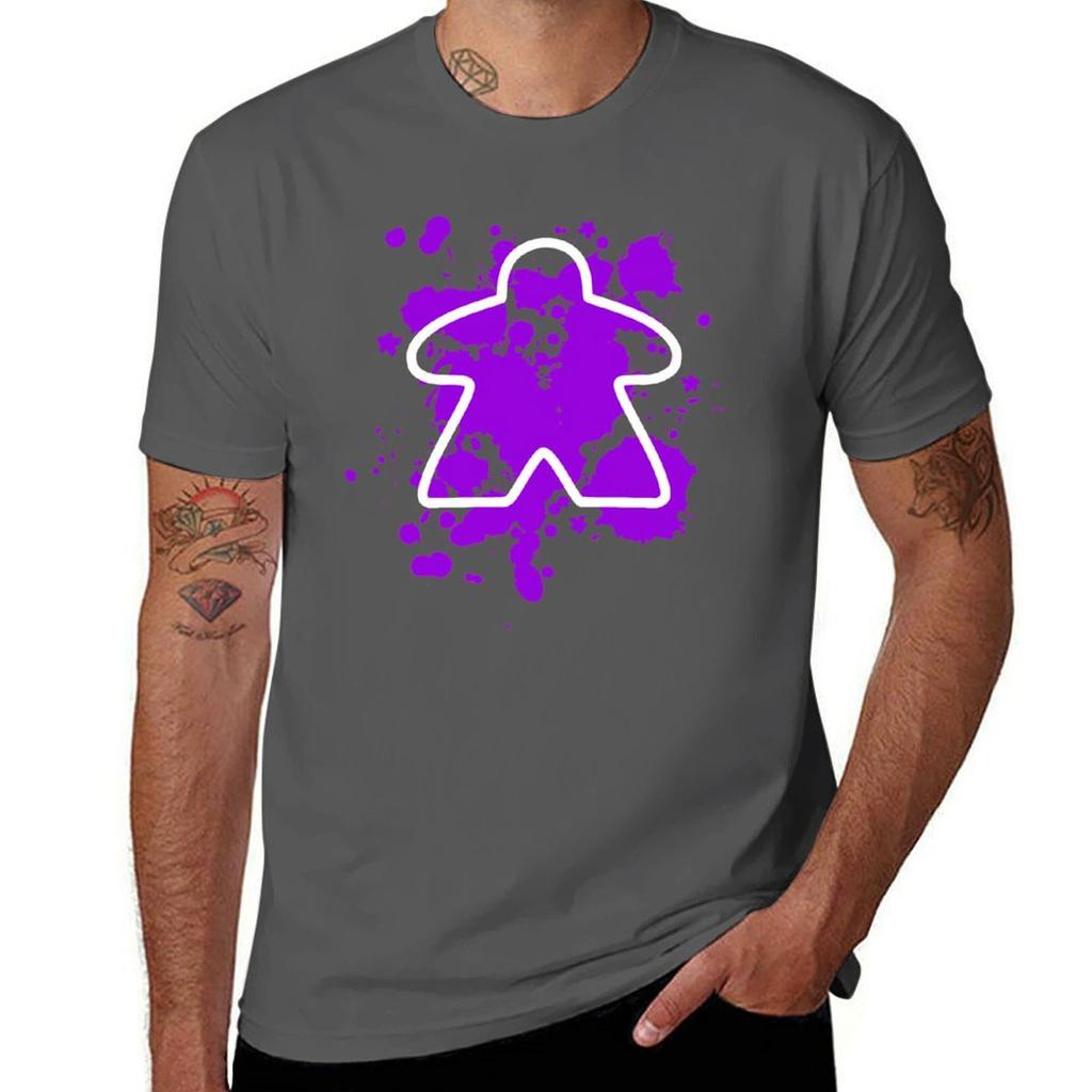 Abstract Meeple - Purple T-Shirt t shirts designer black cotton t-shirt plain for man package t shirt for man T-Shirt