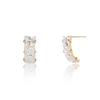 Lunne 14K Square Cube Curve Stud Earrings (14K Gold) #Cap07