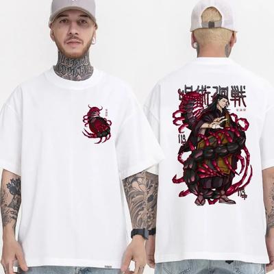 Anime Jujutsu Kaisen T-shirt unisexe Satoru Gojo T-shirt imprimé graphique à manches courtes japonais Unisexga coton surdimensionné unisexe t-shirts