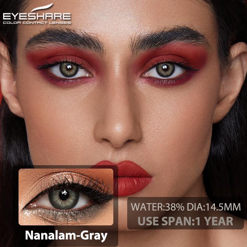 Eyeshare זוג עדשות מגע צבעוניות שחורות לשימוש שנתי עדשות קוסמטיות רכות ליופי העיניים לעיניים בצבע כהה קוסמטיקה לעיניים