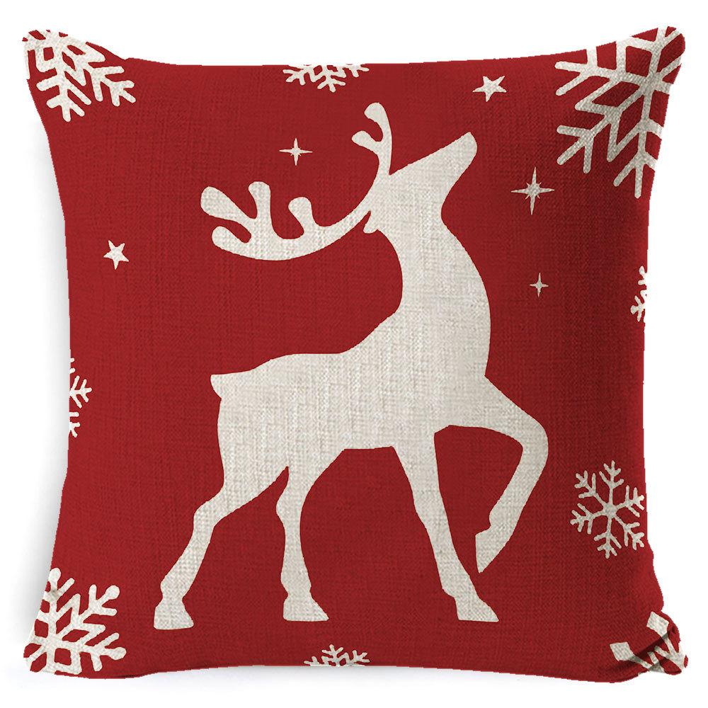 Furniture New Linen Pillow Christmas Pillowcase Sofa Cushion Home Lumbar Pillow