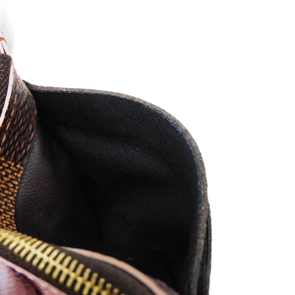 Used 12564 Portefeiulle Kaisa N61227 7940 Logo Ebene Brown Pink Bifold Two-tone Damier Rose Ballerine Ladies from Japan