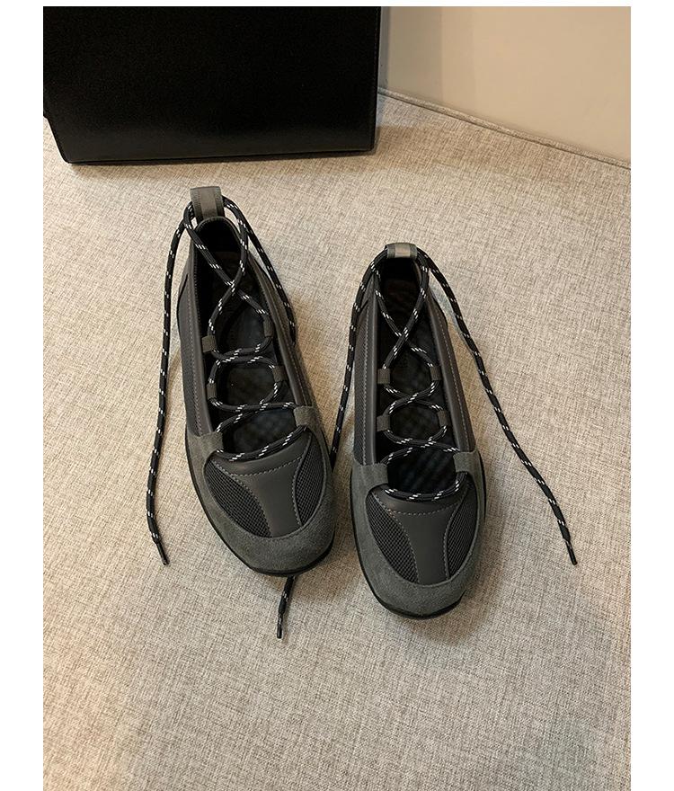 Rindslederversion~ Neue Ballerina-Sneaker Damen Schnür-Freizeitschuhe vielseitig Mary Jane Damenschuhe flache Einzelschuhe