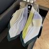 Fashion Twist Silk Scarf Color Block Printed Scarf Twill Silk Large Square Scarf 91x91cm Shawl Sunscreen Travel Headscarf