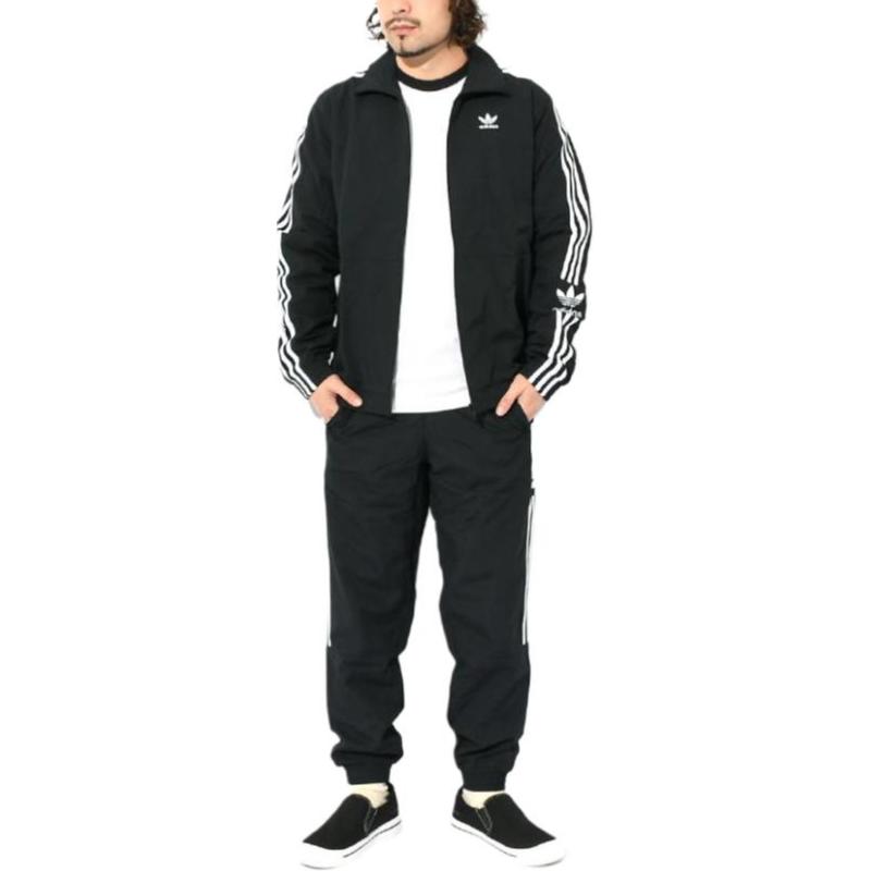 adidas Originals Trefoil Logo Randtryck Jacka Herr Ytterkläder Svart IA6359