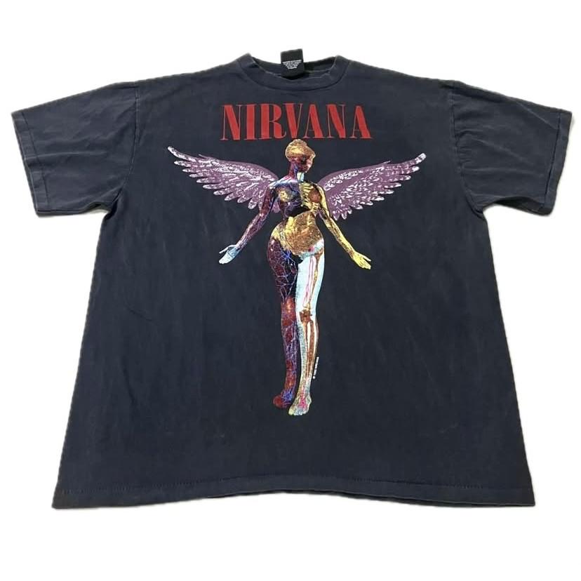 

NIRVANA In Utero Винтажная 1993 Футболка с одинарной строчкой REPRINT L