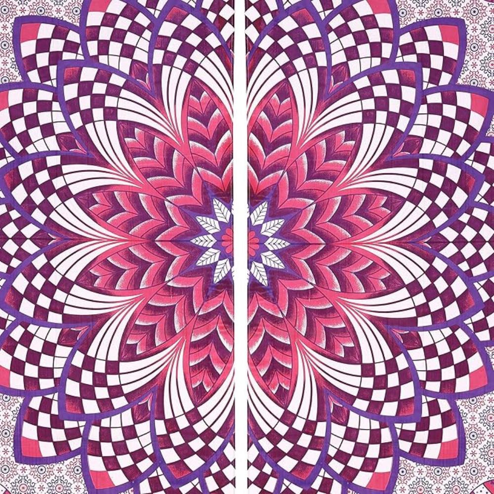 BLESS INTERNATIONAL Beautiful Indian Bohemian Psychedelic Hippie Ombre Window Curtain Panels for Bedroom, Living, Balcony (Elephant & Flower)