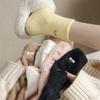 Women's Autumn and Winter Fleece Thickened Warm Mink Fleece Embroidered Maternity Socks Mid-calf