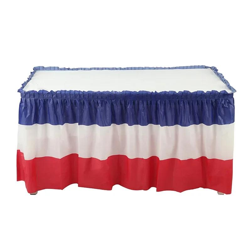 

Adhesive Decorations 4th Self Table Beistle Red/White/Blue Table 73*426cm Patriotic Plastic July Independence Skirt Day Skirts 73x426cm