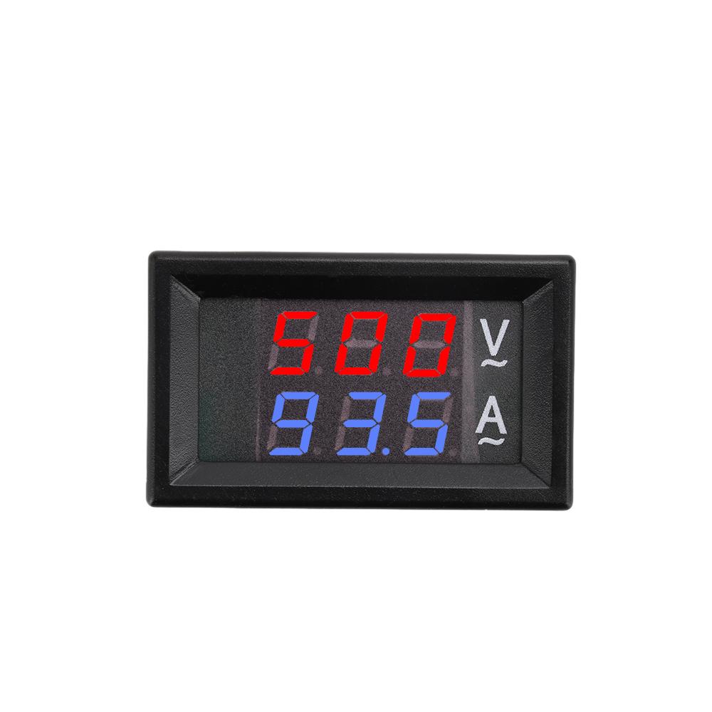 AC50-500V 10A 50A 100A Digital Voltmeter Ammeter 0.28" Dual LED Display Panel with Transformer