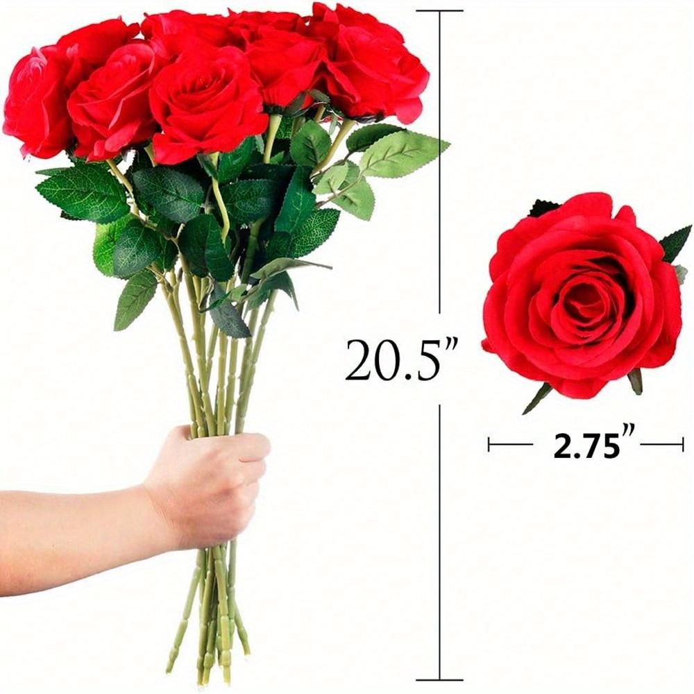 1PC Valentine's Day Wedding Decoration Rayon Flowers Realistic Rose Bouquet With Long Stems For Home Wedding Decoration Party,