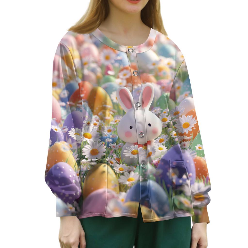 Women's Casual Long Sleeve Single Breasted Printed Dry- Top