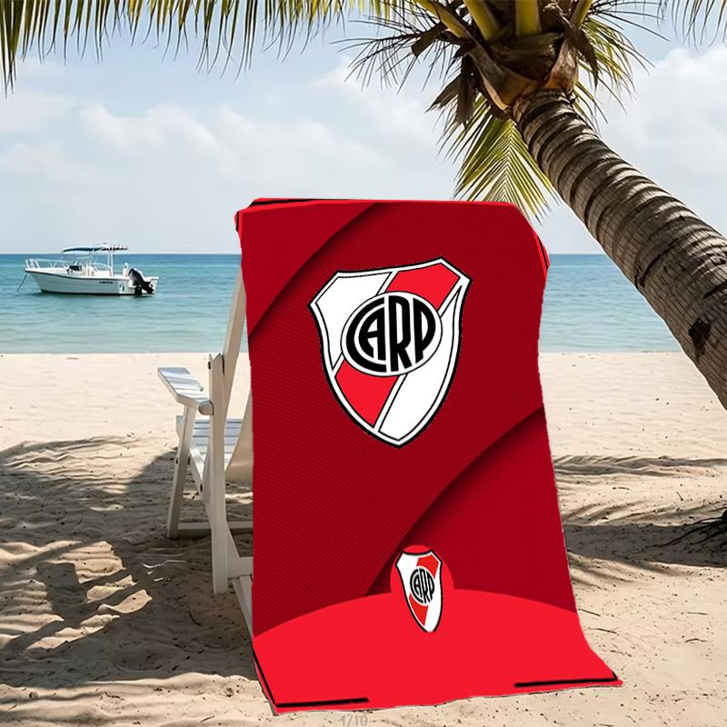 Beach Towel with Club Atlético River Plate Pattern - soft,absorbent,machine washable Lightweight&Modern,swimming,Travel Essentials