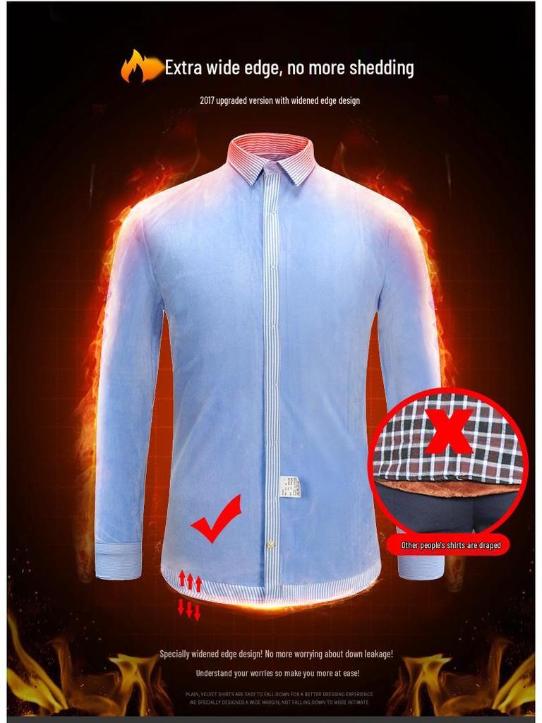 Męska Gruba Koszula Oxford z Długim Rękawem z Podszewką z Polaru - Ciepła i Dostępna