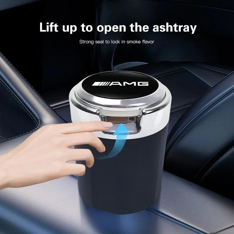 New C200 E200  For Mercedes Benz Car Interior Ashtray LED Light Portable Smoke Ashes Holder For Mercedes Benz AMG W206 W211 W203