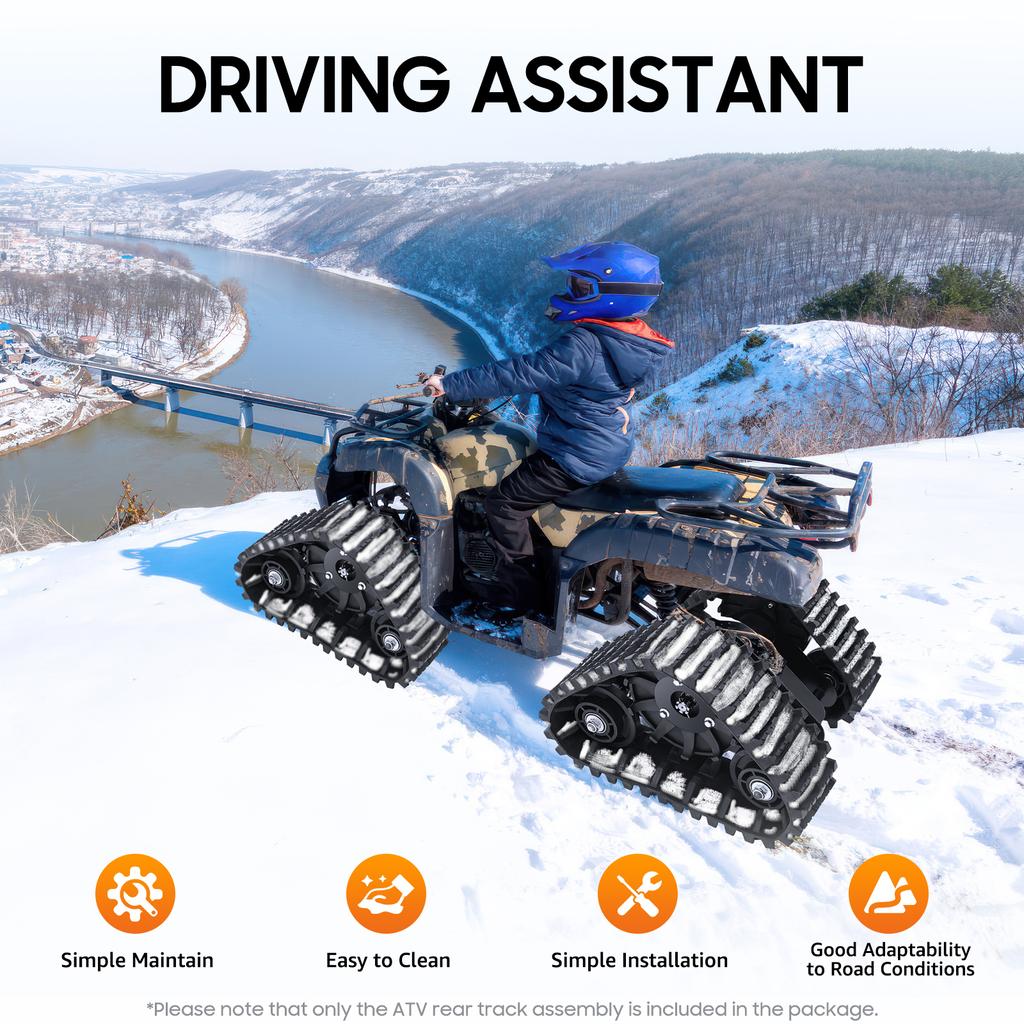 Bymaocar 23.62in Go-Kart & ATV Rear Axle Assembly with Anti-Slip Track Wheels, Triangular Structure for For Off-Road Adventures