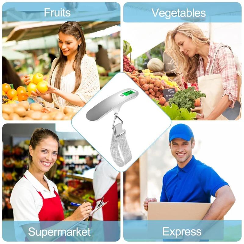 Digitale Gepäckwaage - LCD-Anzeige Elektronische Taschen-Reisewaage zum Wiegen von Koffern