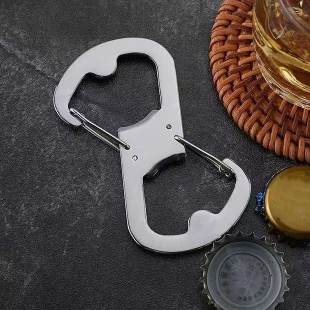 Stainless Steel 8-shaped Carabiner Bottle Opener Outdoor Backpack Clasps Camping
