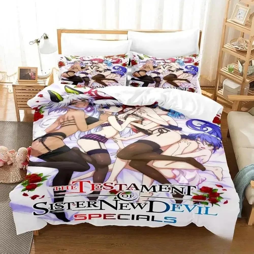 Anime Testament of Sister New Devil Bedding Set,Duvet Cover Bed Set Quilt Cover Pillowcase,King Queen Twin Size Boys Girls Adult