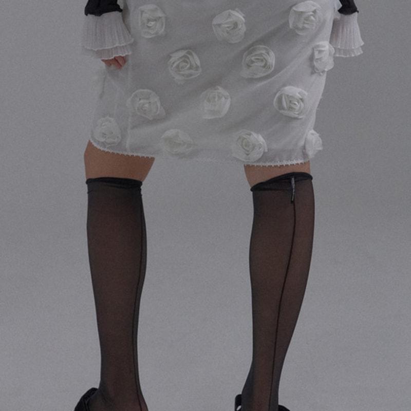 SORRY TOO MUCH LOVE Sheer Line Backseam Stockings_Black