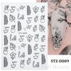 Lily Flower Geometric 3D Nail Stickers Maple Leaves Lines Nail Art Adhesive Sliders Red Berries Decals Decoration PPSTZ-SJ027