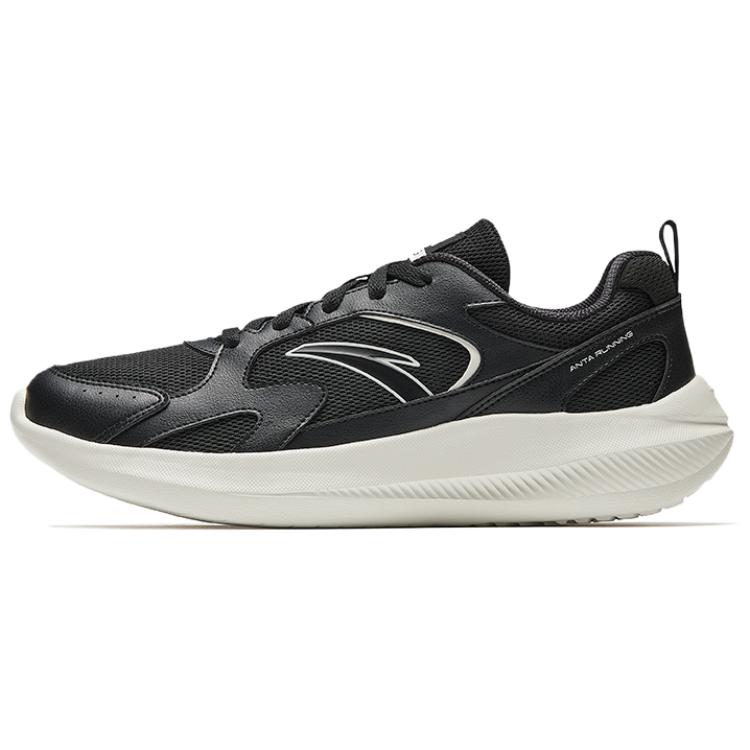 New Anta Running Collection Cushioning Abrasion Resistant Lightweight Low Top Casual Running Shoes Men's Basic Black 912535507-3