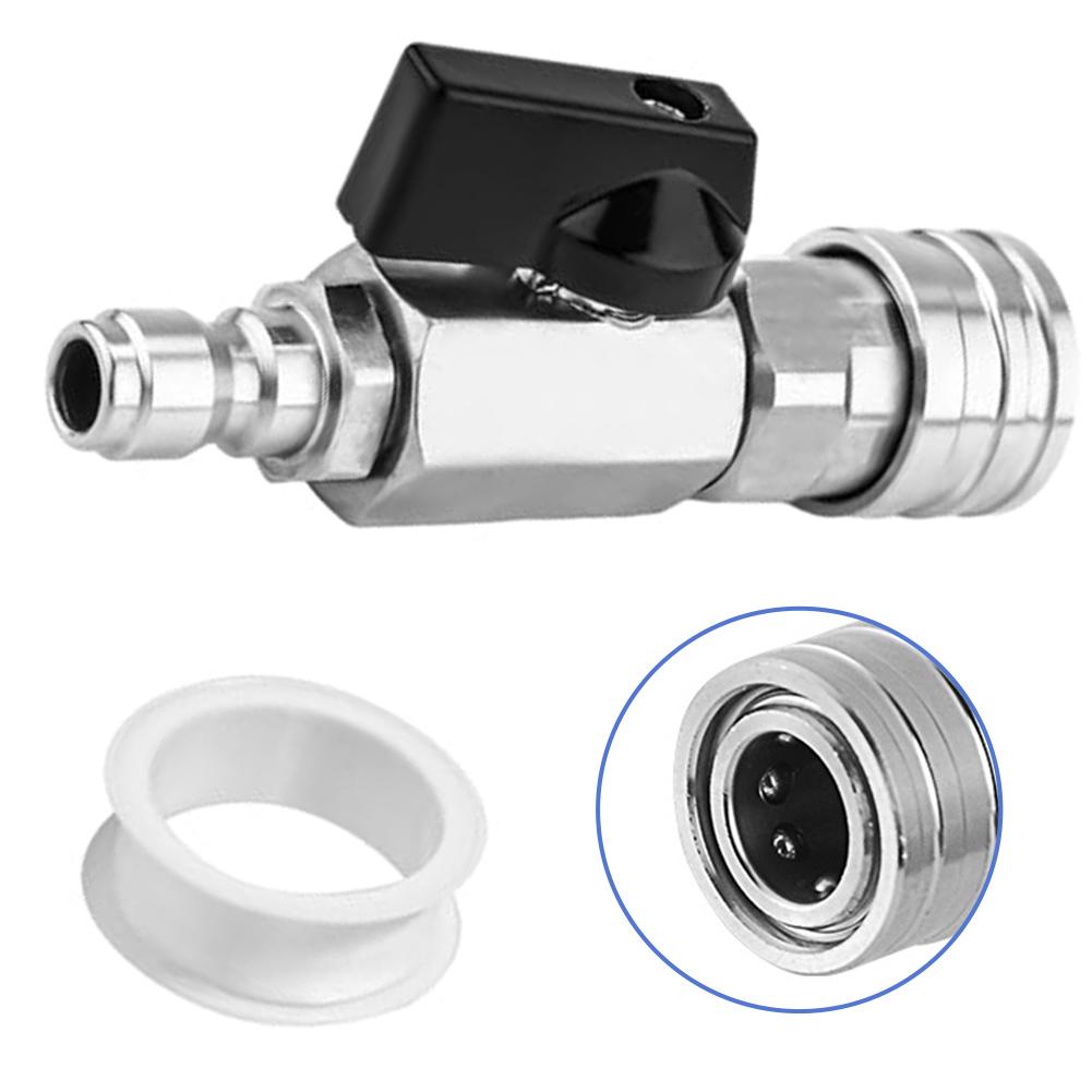 Stainless Steel Quick Connect Ball Valve for Pressure Washer Rated To 4000 PSI Comes with Raw Tape for Leak Resistance
