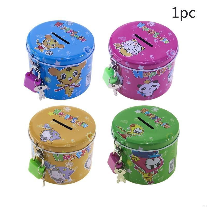 62KD Cartoon Piggy Safe Money Box with Lock for Key for Creative Coin Boxes Saving Coin Children Birthday Gift