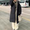 Giacca Lunga Imbottita in Cotone da Donna Caldo Cappotto Coreano con Cappuccio Ampio Casual Abbigliamento da Neve Cappotto Antivento da Donna Parka Capospalla