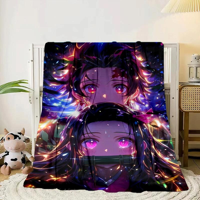 Anime Slayer Adventure Blanket Flannel Blanket for Bed, Sofa, Camping, Hiking, Picnic Essentials, Gift for Family Fan Gifts