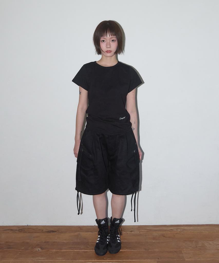 FANCY CLUB Reverse Of Heaven Crop Top (Black) F25Qb135
