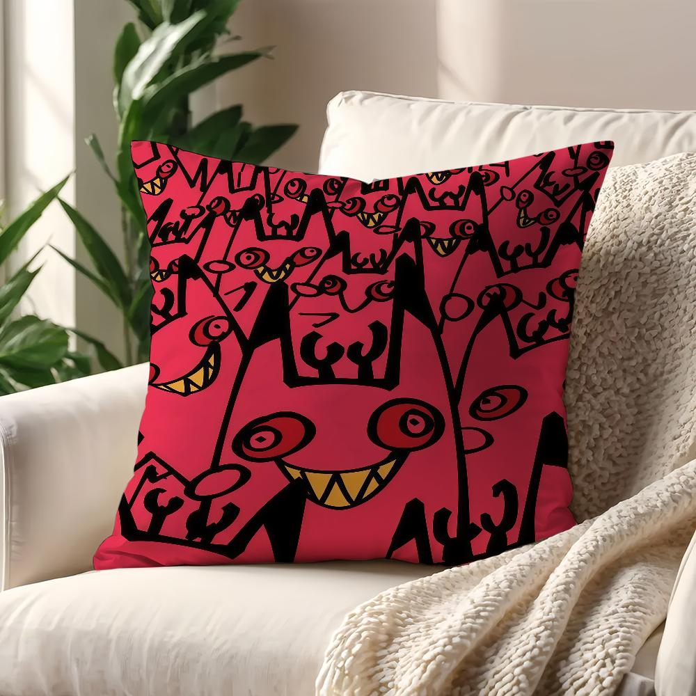 H-HazbinS Cool H-Hotel cushion cover Decoration Room Shop Car Best Home Office Coffee Pillow Sofa Printing Nordic Simplicity Hit