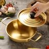 Stainless Steel Saucepan Dry Pots Home Cooking Seafood Rice Pot Paella Pan Picnic Snack Plates Cookware with Handle for Kitchen