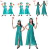 Statue Of Liberty Halloween Outfit With Flexible Polyester For Stage And Cosplay Use
