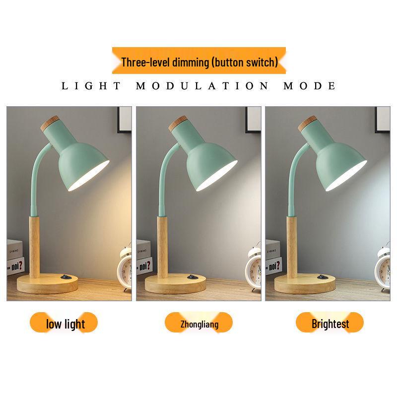 Nordic Retro Eye Protection Table Lamp - Bedside & Study Desk Lamp with Plug-in Feature